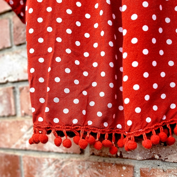 EST Polka Dot Top, Size L, Red and White - Picture 5 of 6